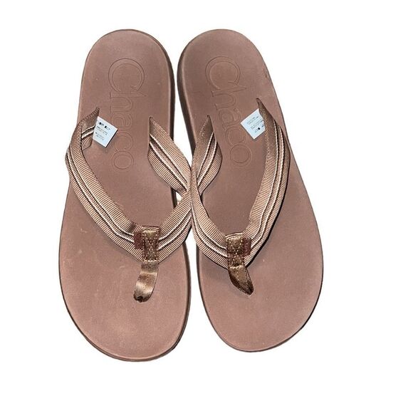 Chaco Tan and Brown Thong Sandals Size 11 - Picture 1 of 6